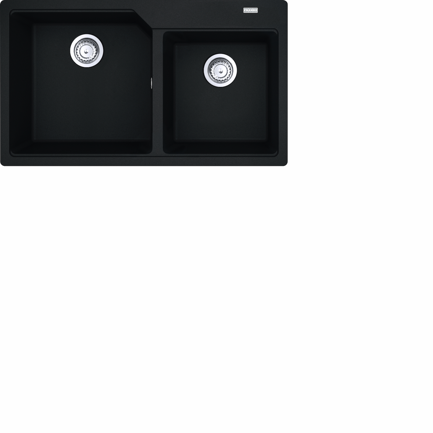 Franke Lavello 86Cm 2Vasche City Nero