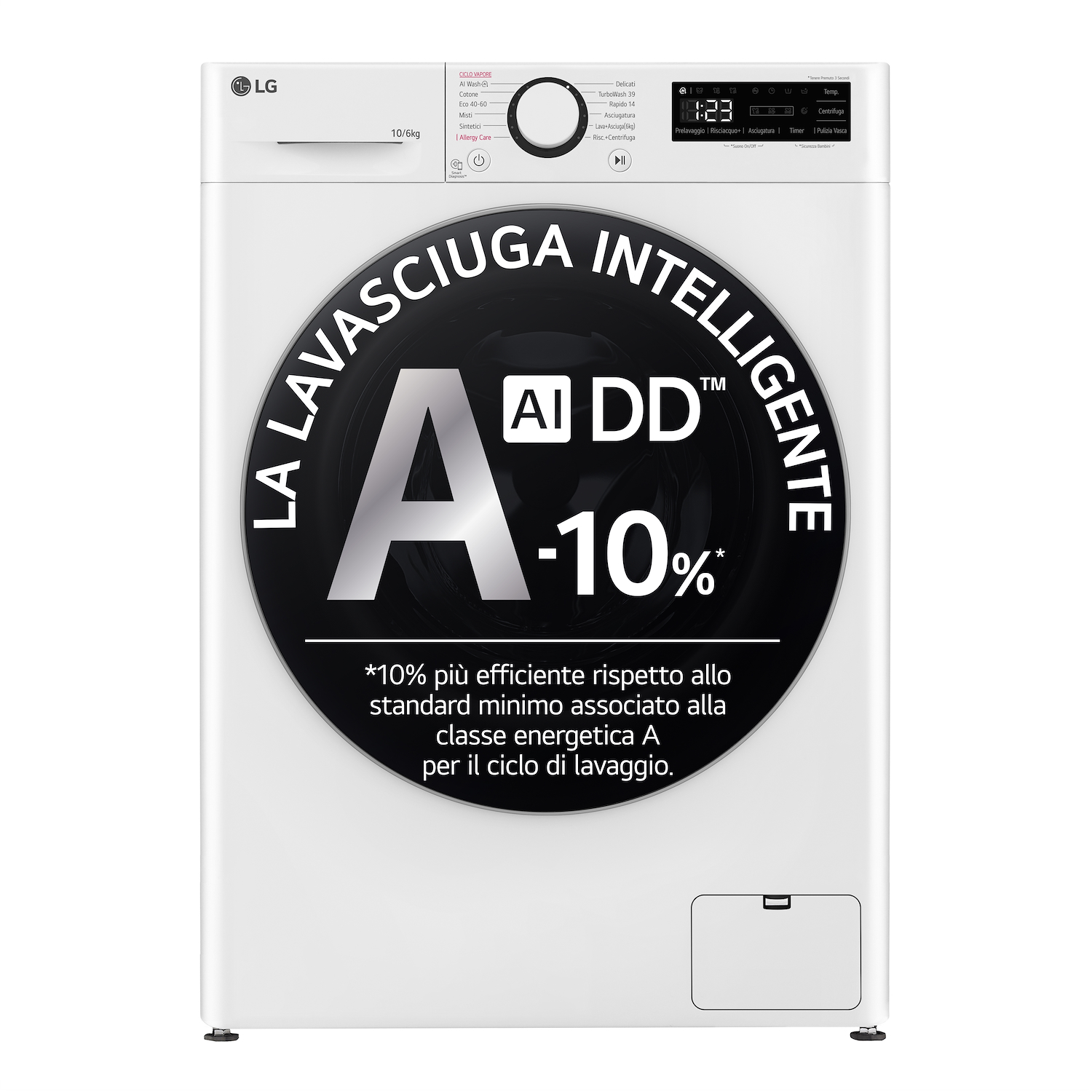 Lg D4R5010Tsws Lavasciuga 10/6Kg Ai Dd