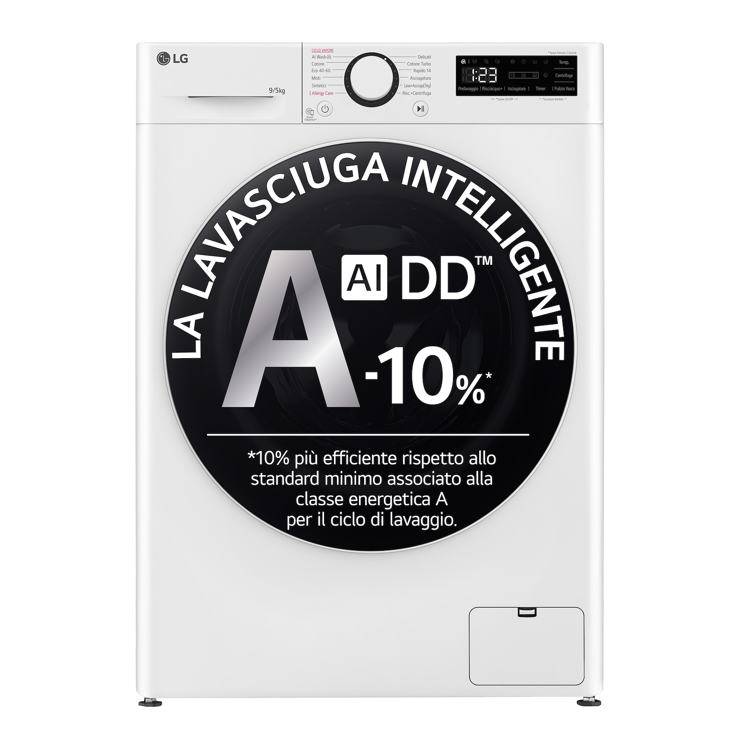 Lg D2R5S09Tsww Lavasciuga Slim 9/5Kg Ai Dd