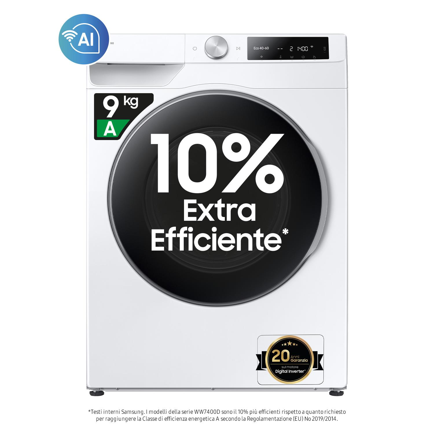 Samsung Lavatrice Serie 6000D Ai•Control Classe A -10% Extra Efficienza - Darkerine Samsung Lavatrice Serie 6000D Ai•Control Classe A -10% Extra Efficienza
