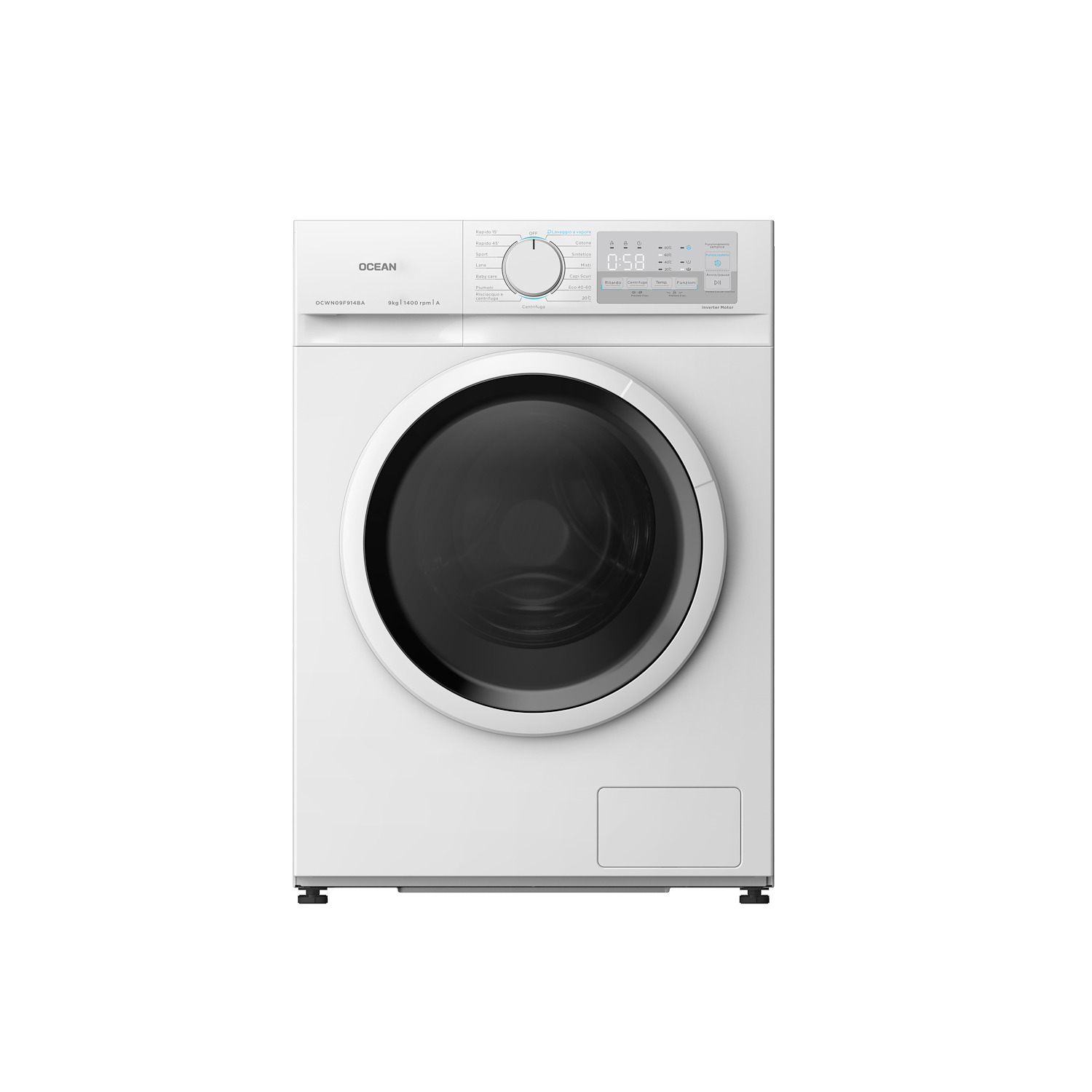 Ocean Lavatrice Carico Frontale Ocean 9Kg. Classe Efficienza Energetica A