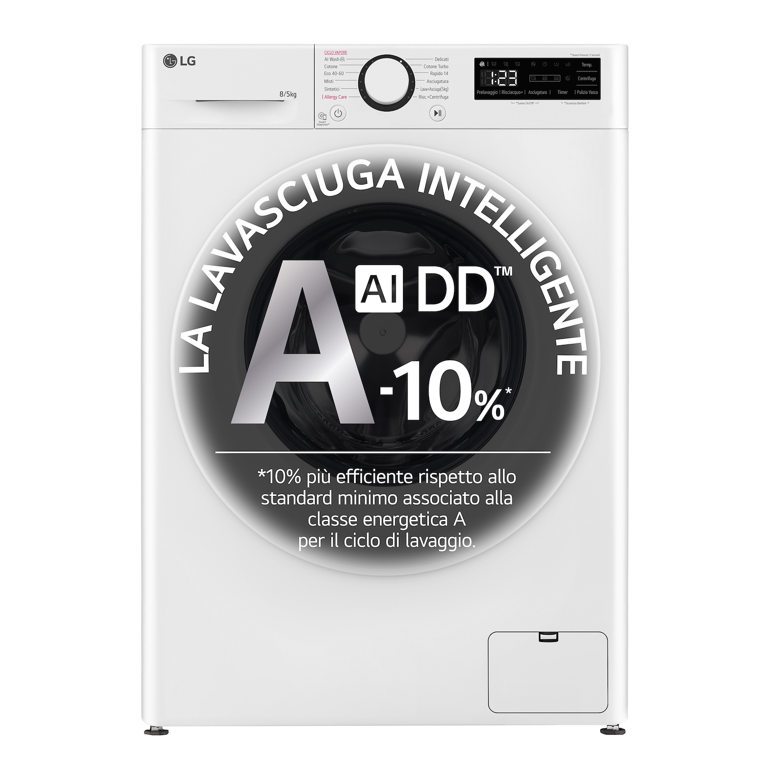 Lg D2R3S08Nsww Lavasciuga Slim 8/5Kg Ai Dd