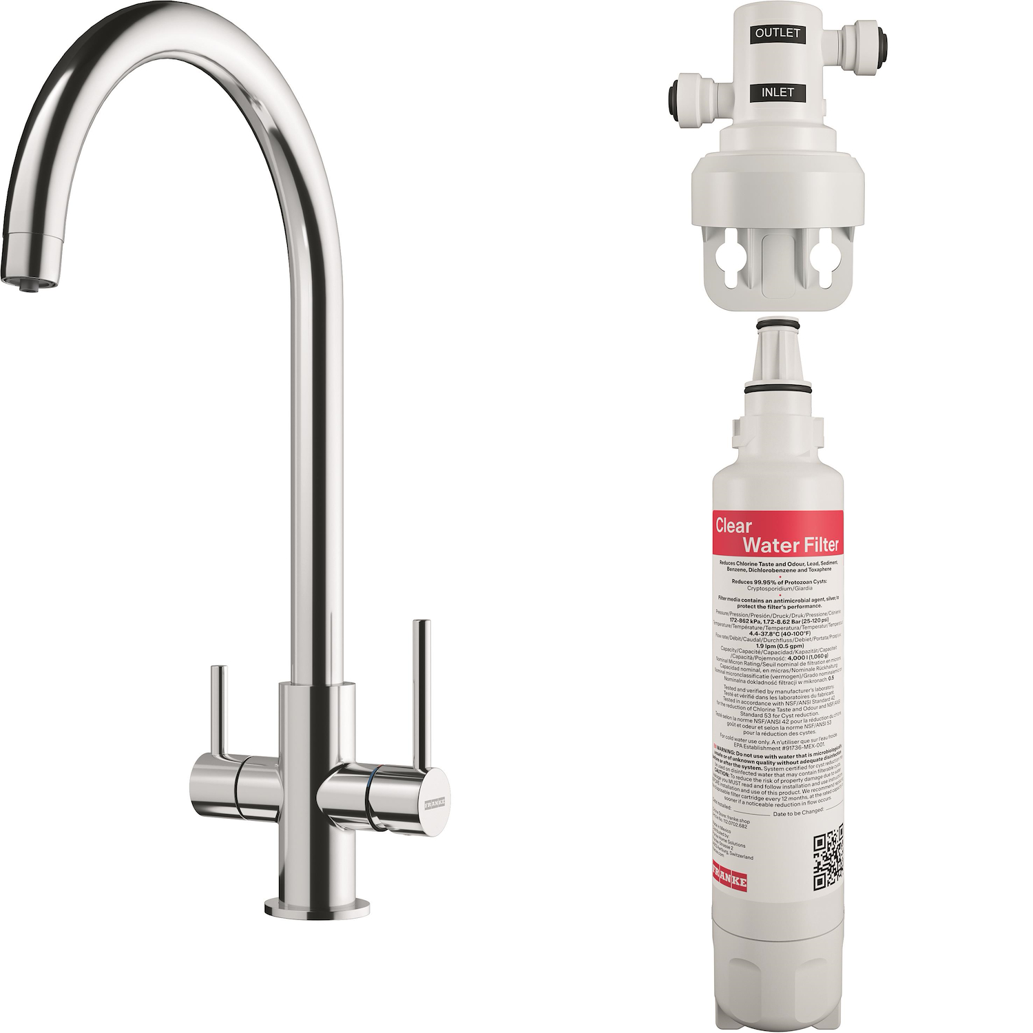 Franke Miscelatore Filtrante Lina Clear Water Cromato