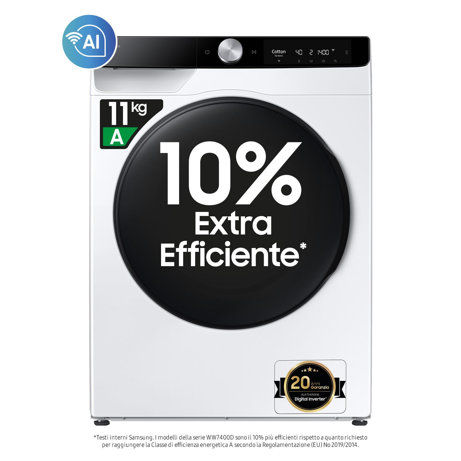 Samsung Lavasciuga Serie 6400D Ai•Control Ecodosatore® Classe A 10% Extra Efficienza