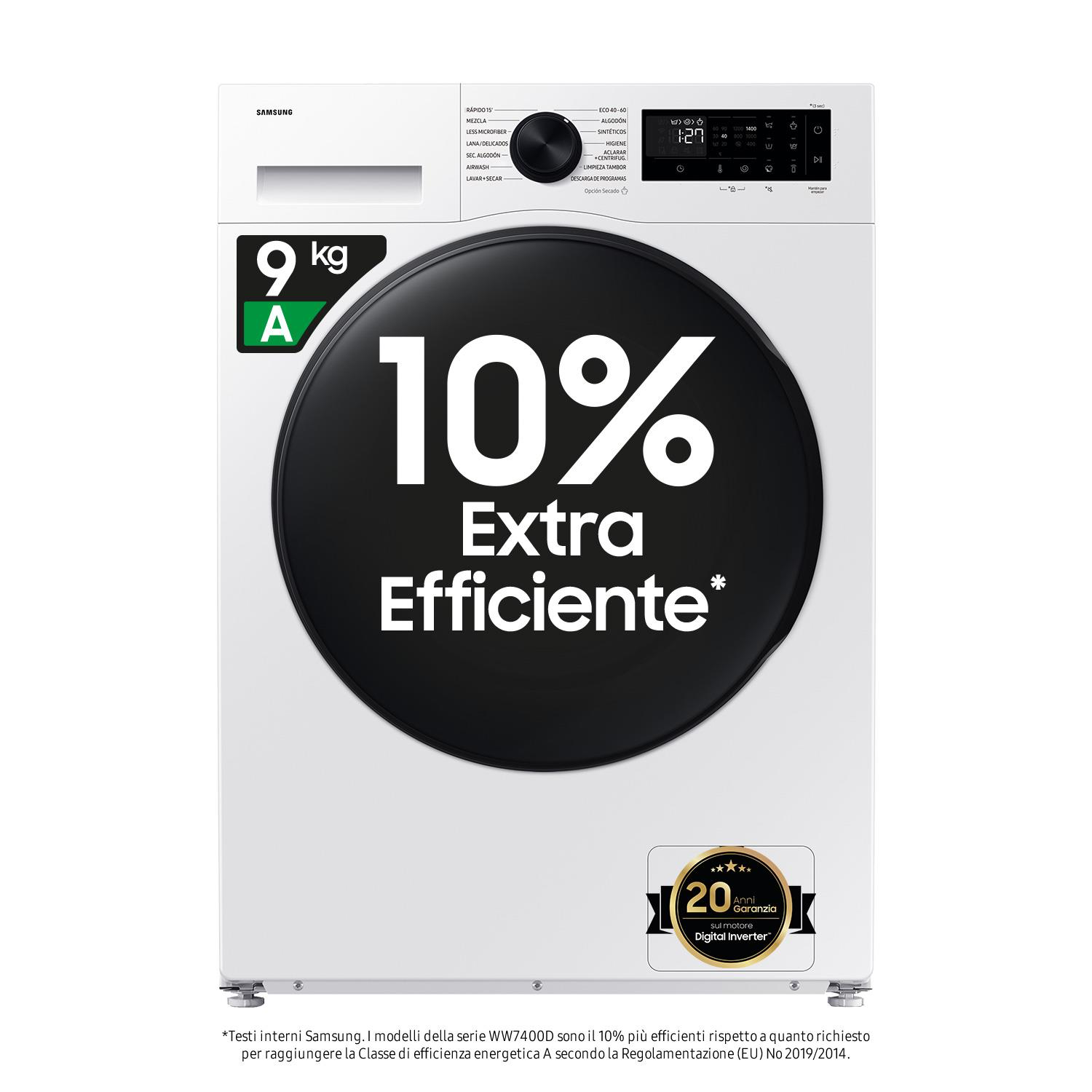 Samsung Lavasciuga Serie 5000D Crystal Clean Classe A 10% Extra Efficienza