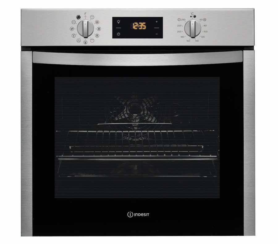 Indesit Forno Elettrico Incasso 71L Ventilato Pirolitico Acciaio Inox Classe A+