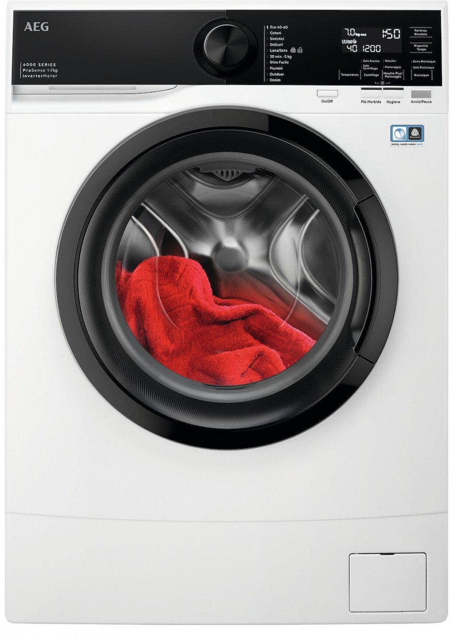 AEG Lavatrice Carica Frontale ProSense 7 Kg Classe B Bianco Nero