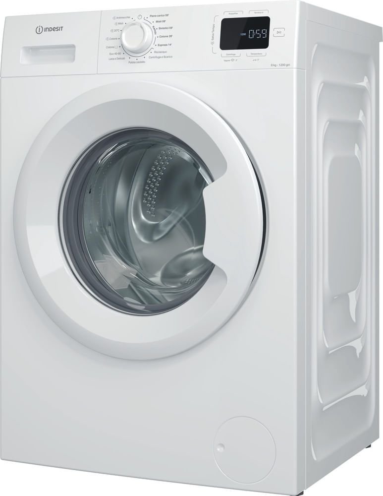 Indesit Lavatrice a Carica Frontale 8kg 1200Giri Libera Installazione Bianco