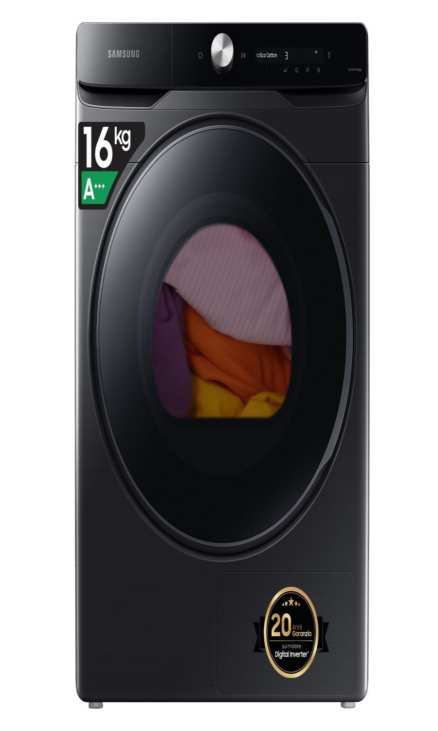 Samsung Asciugatrice Pompa di Calore 16kg DV16DG8600BVU3 Nero Wi-Fi A+++