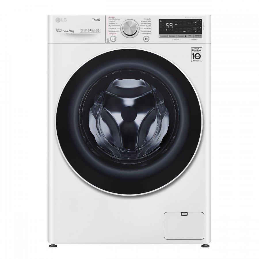 LG Lavatrice Frontale 9Kg Inverter Direct Drive Bianco Nero Wi-Fi